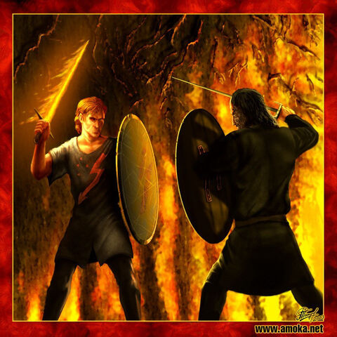Archivo:Beric Dondarrion vs Sandor Clegane by Amoka©.jpg