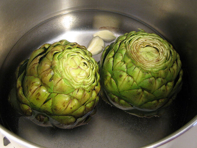 File:Artichokes being cooked.jpg