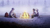 Gon and Killua talking with Kite.png
