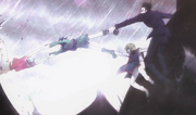Gon, Leorio y Kurapika ayudan a Katzo.png