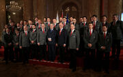 Austria Ice Hockey Team Winter Olympics 2014 Heinz Fischer Gerald Klug Karl Stoss Peter Mennel