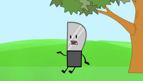 Knife by a tree