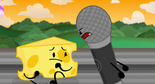 Microphone yelling at Cheesy