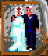 Dr Fred and Nurse Edna on wedding day just before leaving for america