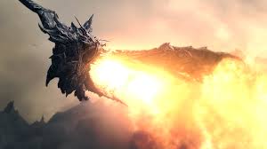 Alduin Breathing Fire