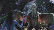 Neytiri petting Ikran
