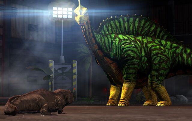 File:Ichthyostega and Argentinosaurus in the Arena.jpeg