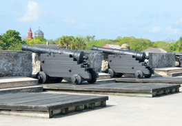 Old-timy cannons at some fortress