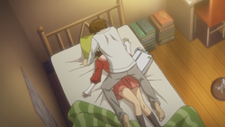 Keima pushing Ayumi down