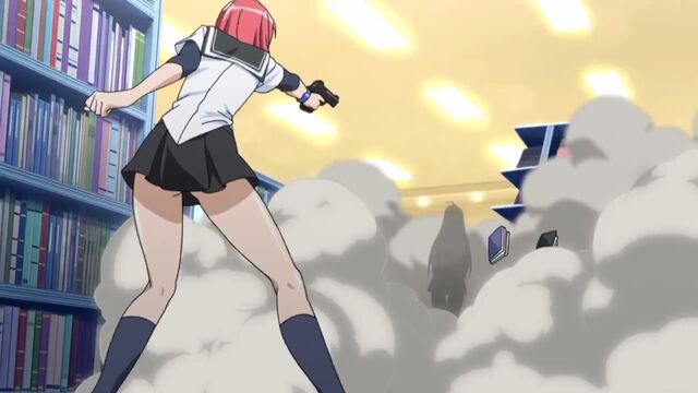 File:Akane ready to see who is the possible attacking enemy Kampfer is.jpg