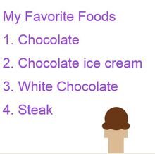 Text-my favorite foods