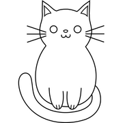 Cat Outline Black 384x384