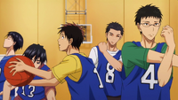 Hyuga with second years against freshmen anime.png