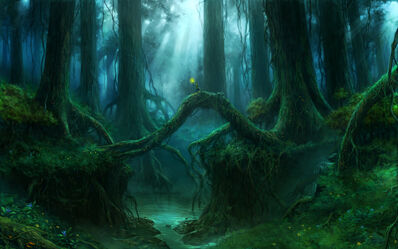 Bosque Athel Loren Elfos Silvanos por Sven Bybee