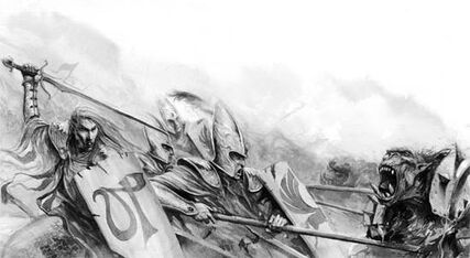 Lanceros altos elfos luchando contra orcos.jpg