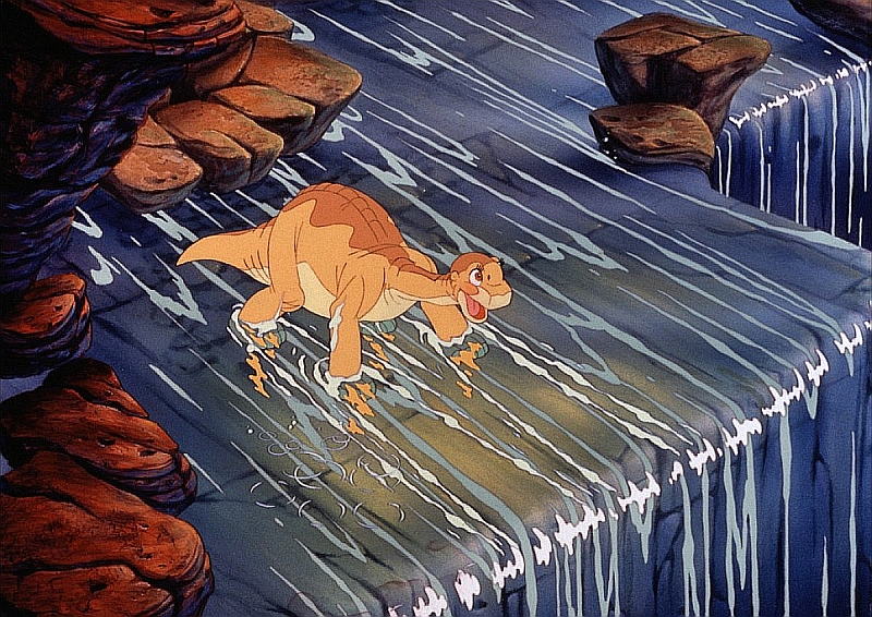 Image Littlefoot playing in Waterfall deleted scene.jpg Land Before