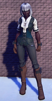 Pathfinders Gear Emerald equipped