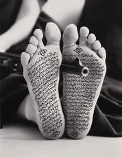 Shirin-Neshat-Allegiance-with-Wakefulness-1994-Black-and-white-RC-print-and-ink-photo-taken-by-Cynthia-Preston