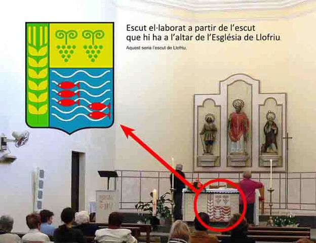 Fitxer:Escut de Llofriu a l'esglesia de Llofriu.jpg