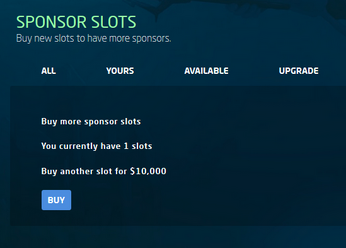 Sponsor slot upgrade