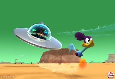 Wile-E-Coyote-and-flying-saucer-chase-the-Road-Runner-in-Gone-in-60-Parsecs