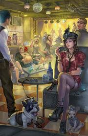 640x990 255 Secret agent 2d illustration secret agent nightclub assassin girl female woman picture image digital