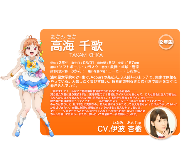 Archivo:Sunshine!! personaje intro - Takami Chika.png