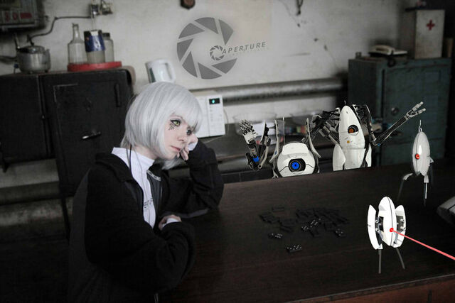 File:GLaDOS cosplay sad.jpg