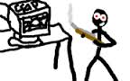 Sam destroys computer