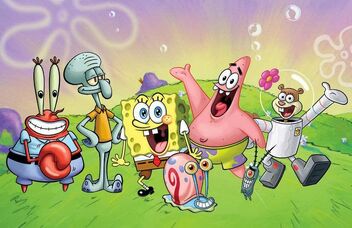 Cast-of-spongebob-squarepants-sbsp-nickelodeon-nick-nicktoons-nicktoon-sbsp-mr-krabs-squidward-tentacles-gary-the-snail-patrick-star-sandy-cheeks-plankton