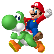Mario riding Yoshi