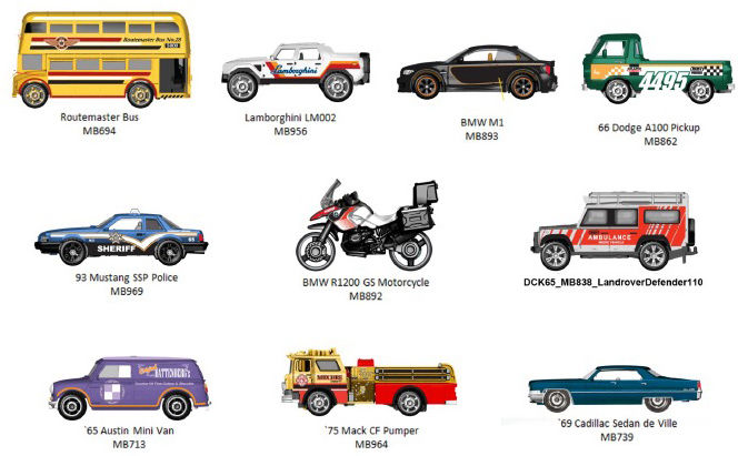 list of matchbox cars by year