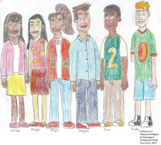 File:Maya and Miguel Characters as Teenagers 1st Attempt colored.png