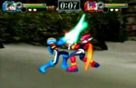 Zero and Megaman.exe in Onimusha Blade warriors