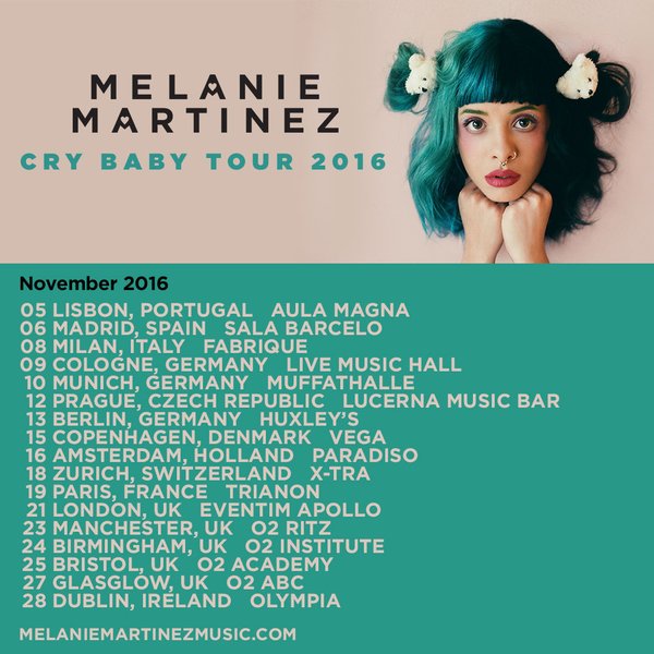 Cry Baby Euro Tour Part 2 Melanie Martinez Wiki FANDOM powered by Wikia