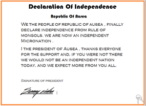 Declaration of independence