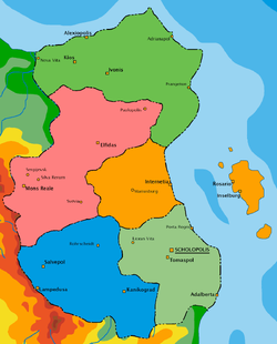 Mapa administracyjna Królestwa Scholandii