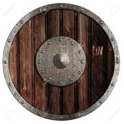 13402164-Old-viking-wooden-shield-isolated-on-white-Stock-Photo