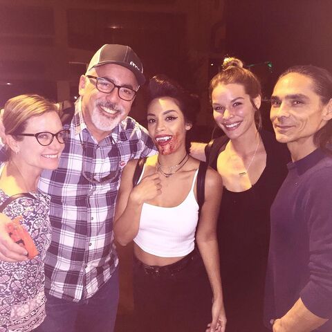 File:BTS Odelya Halevi, Zahn McClarnon and Liz Godwin.jpg