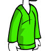 Collarless Long-Sleeved Green Shirt