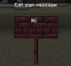 Nether brick sign