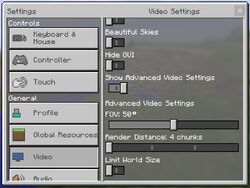 Render Distance in Options