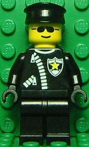 Police Zipper with Star black hat