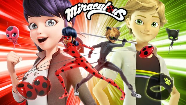 Archivo:Miraculous Ladybug Wallpaper Marinette & Adrien.jpg