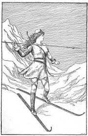 Skadi cazando en las montañas por H.L.M..jpg