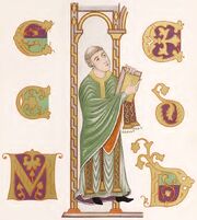 Priester, Evangeliar Darmstadt, 800-860, trachtenkunstwer01hefn Taf.013