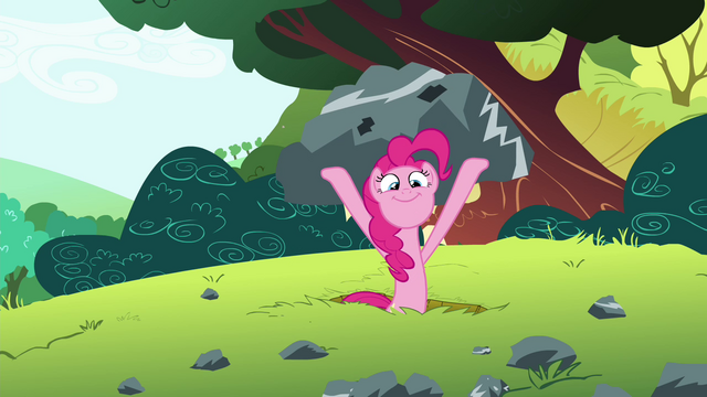 File:Pinkie Pie lifting a big rock S4E18.png