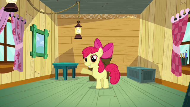 File:Apple Bloom introducing the CMC's clubhouse S3E04.png