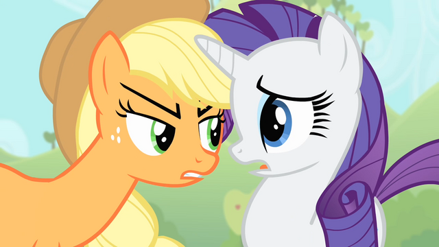 File:Applejack faces Rarity S4E07.png