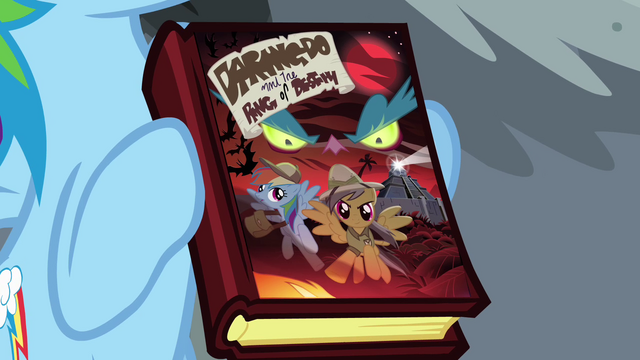 File:Rainbow Dash holding Daring Do book S04E04.png